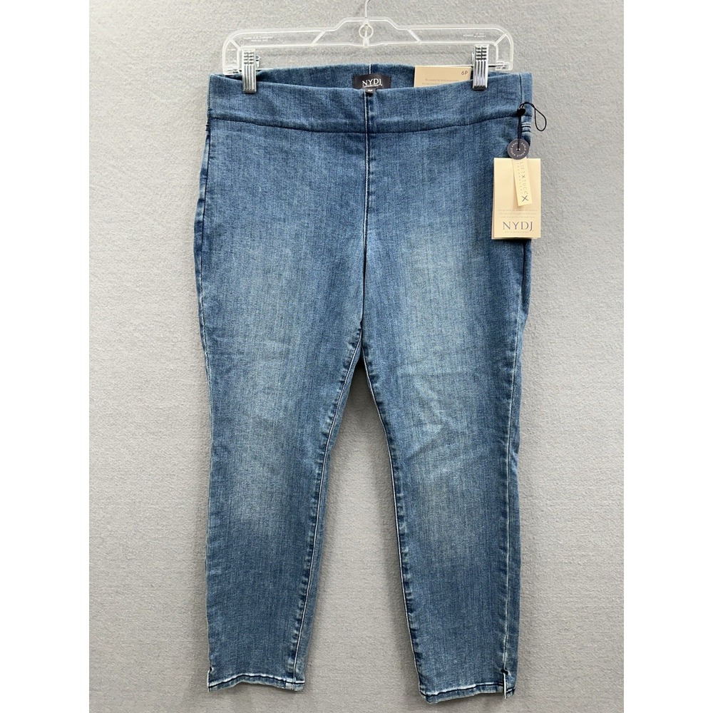 NYDJ Pull On Skinny Ankle Slit Jeans Aquino Lift Tuck 4 Way Stretch Women 6P